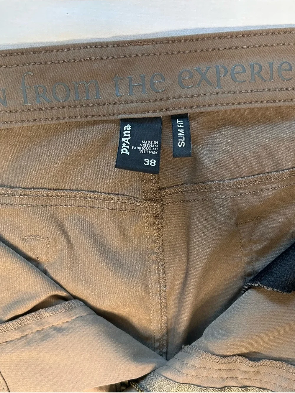 prAna Pants Mens 38x32 Slim Fit Brown Stretch Outdoor Casual